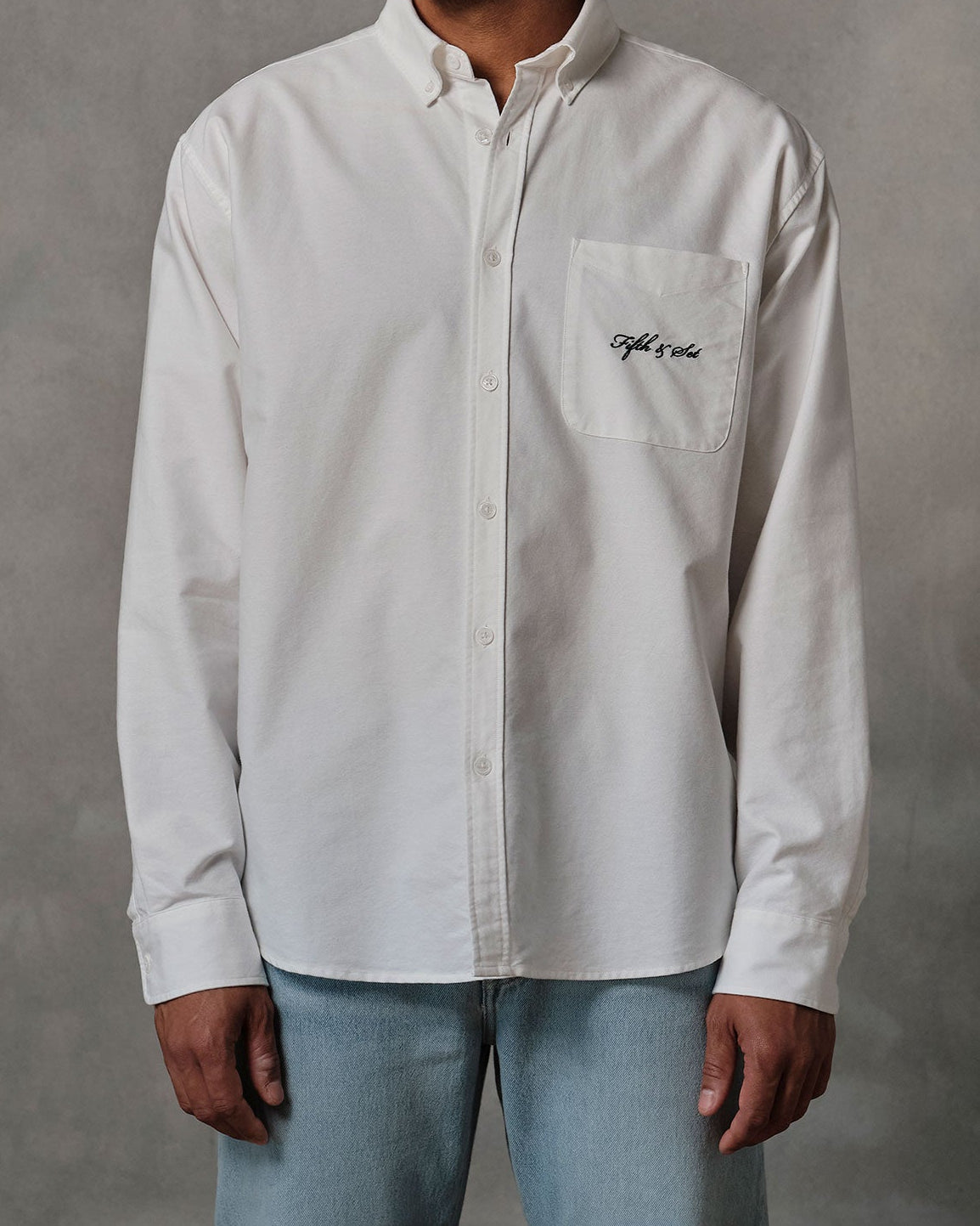 White oversized casual men's shirt
