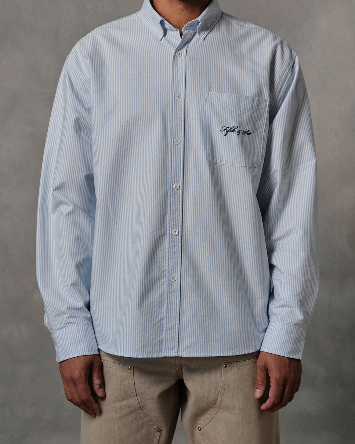 Blue striped men's casual shirt