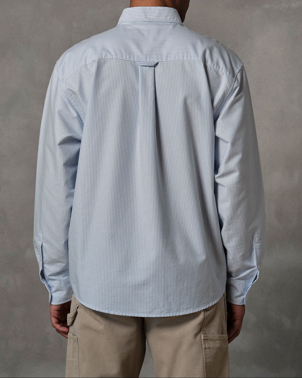 Blue striped men's casual shirt