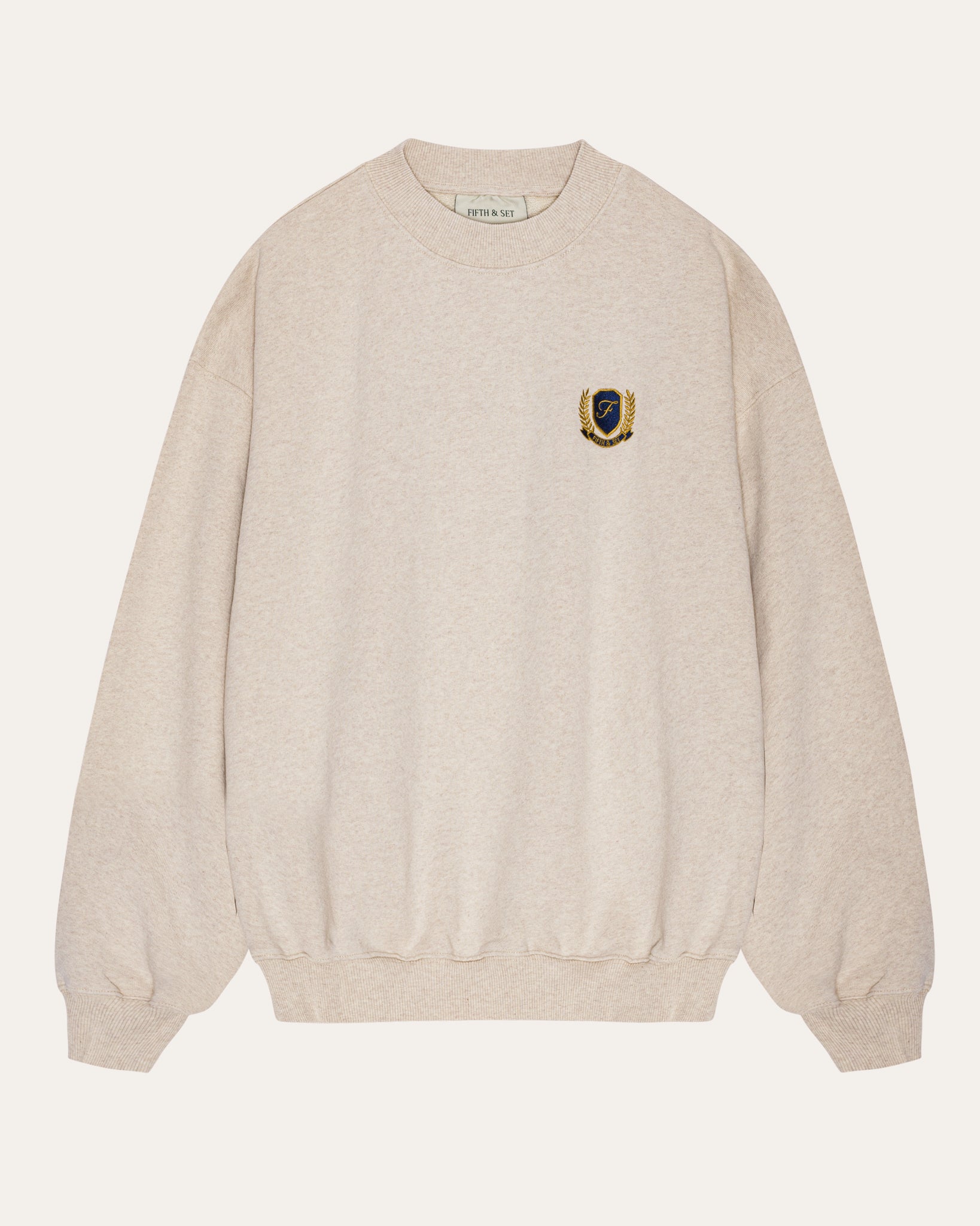 Heavyweight Crest Sweatshirt - Oatmeal Melange – FIFTH & SET