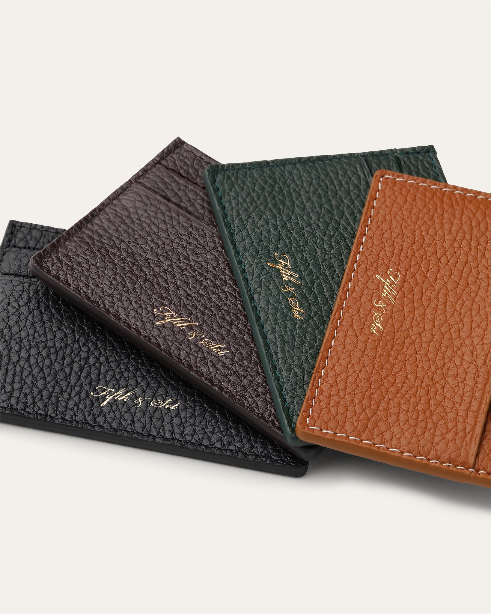 Leather Card Holder - Tan – FIFTH & SET