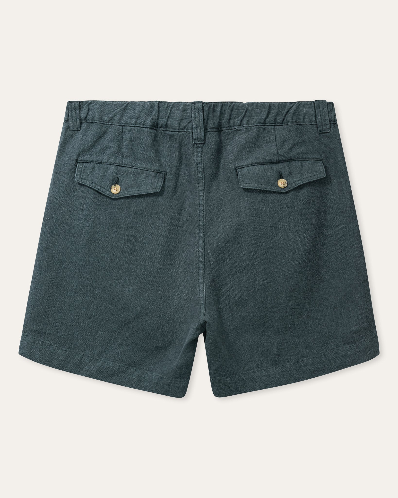 mens linen fatigue shorts back view