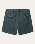 mens linen fatigue shorts back view